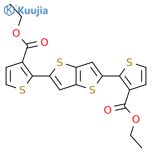 Diethyl 2,2'-(thieno[3,2-b]thiophene-2,5-diyl)bis(thiophene-3-carboxylate) structure