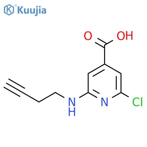 2-(but-3-yn-1-yl)amino-6-chloropyridine-4-carboxylic acid structure
