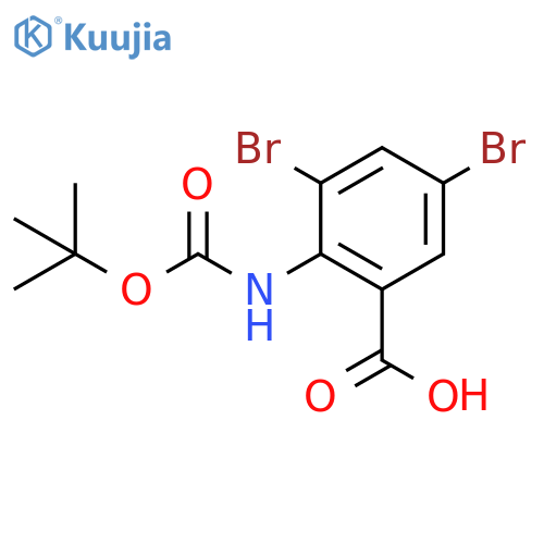 3,5-Dibromo-2-((tert-butoxycarbonyl)amino)benzoic acid structure