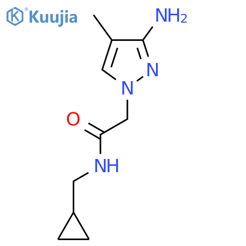 2-(3-amino-4-methyl-1H-pyrazol-1-yl)-N-(cyclopropylmethyl)acetamide structure