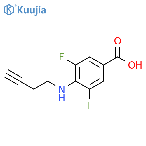 4-(but-3-yn-1-yl)amino-3,5-difluorobenzoic acid structure