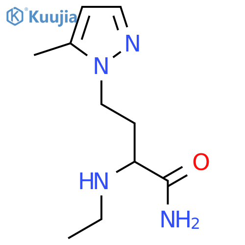 2-(ethylamino)-4-(5-methyl-1H-pyrazol-1-yl)butanamide structure