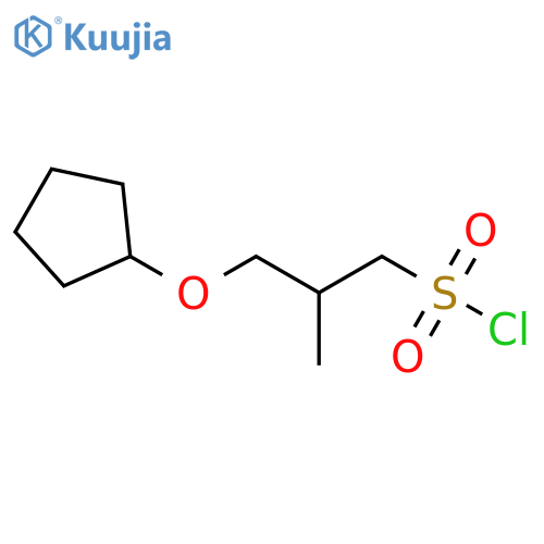 3-(cyclopentyloxy)-2-methylpropane-1-sulfonyl chloride structure
