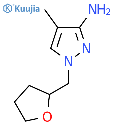 4-methyl-1-(oxolan-2-yl)methyl-1H-pyrazol-3-amine structure