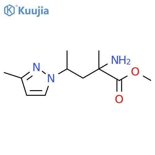 methyl 2-amino-2-methyl-4-(3-methyl-1H-pyrazol-1-yl)pentanoate structure