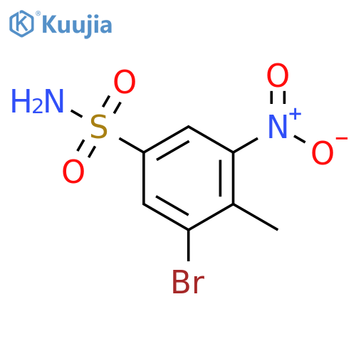 3-bromo-4-methyl-5-nitrobenzene-1-sulfonamide structure