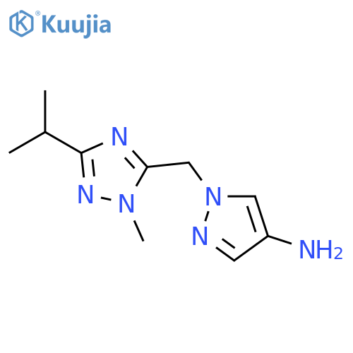 1-{1-methyl-3-(propan-2-yl)-1H-1,2,4-triazol-5-ylmethyl}-1H-pyrazol-4-amine structure