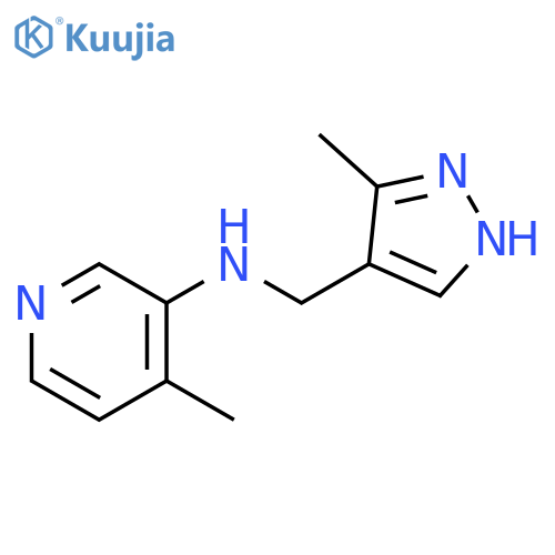 4-methyl-N-[(3-methyl-1H-pyrazol-4-yl)methyl]pyridin-3-amine structure