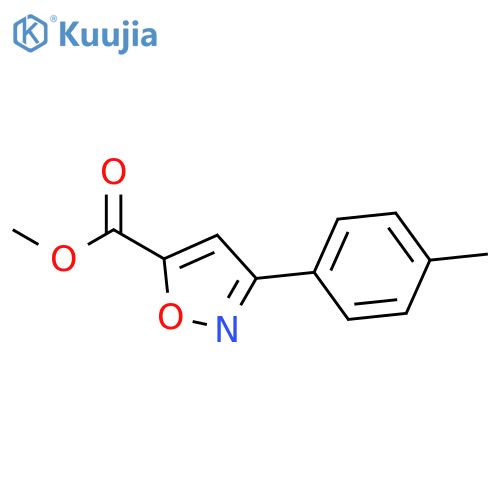 5-Isoxazolecarboxylic acid, 3-(4-methylphenyl)-, methyl ester structure