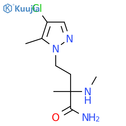 4-(4-chloro-5-methyl-1H-pyrazol-1-yl)-2-methyl-2-(methylamino)butanamide structure