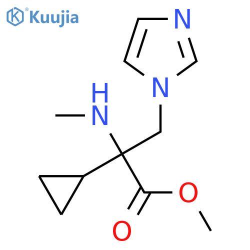 methyl 2-cyclopropyl-3-(1H-imidazol-1-yl)-2-(methylamino)propanoate structure