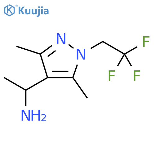 1-3,5-dimethyl-1-(2,2,2-trifluoroethyl)-1H-pyrazol-4-ylethan-1-amine structure