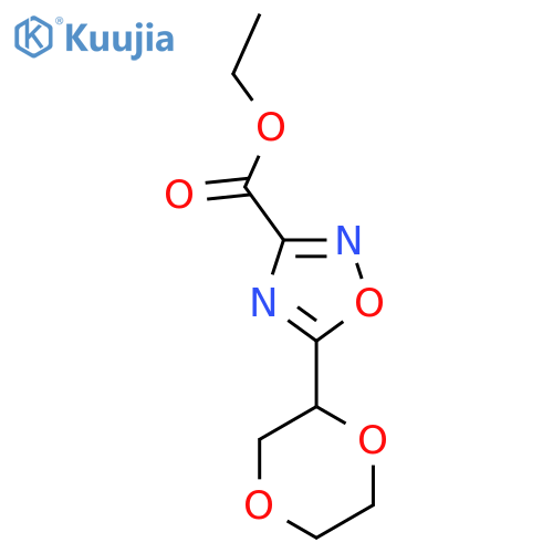ethyl 5-(1,4-dioxan-2-yl)-1,2,4-oxadiazole-3-carboxylate structure