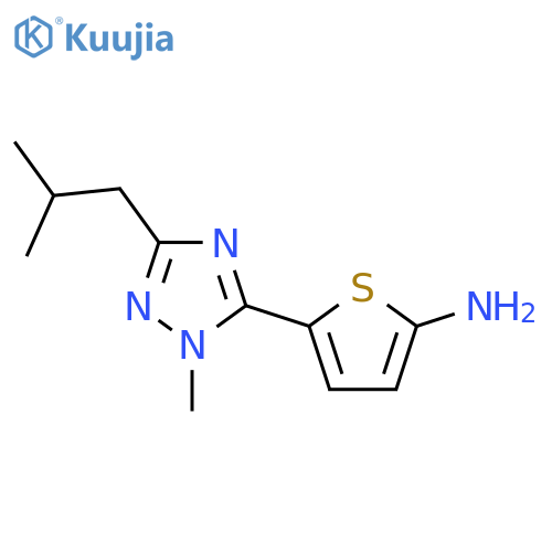 5-1-methyl-3-(2-methylpropyl)-1H-1,2,4-triazol-5-ylthiophen-2-amine structure
