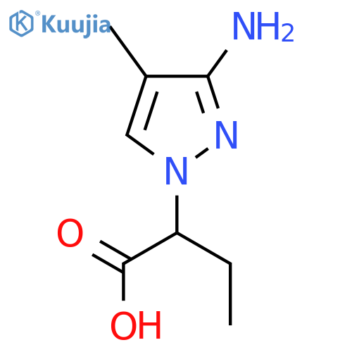 2-(3-amino-4-methyl-1H-pyrazol-1-yl)butanoic acid structure