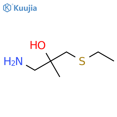 1-amino-3-(ethylsulfanyl)-2-methylpropan-2-ol structure