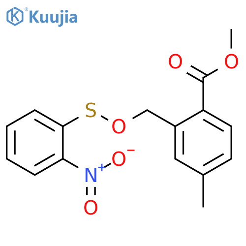 Benzoic acid, 4-methyl-2-[[[(2-nitrophenyl)thio]oxy]methyl]-, methyl ester structure