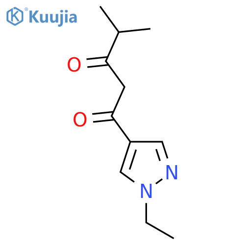 1-(1-ethyl-1H-pyrazol-4-yl)-4-methylpentane-1,3-dione structure