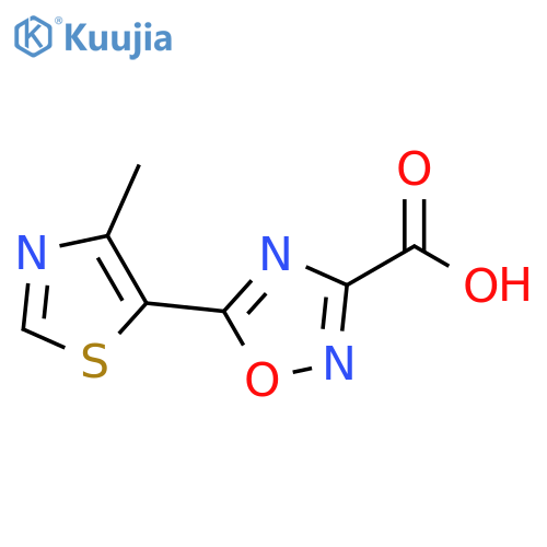5-(4-methyl-1,3-thiazol-5-yl)-1,2,4-oxadiazole-3-carboxylic acid structure
