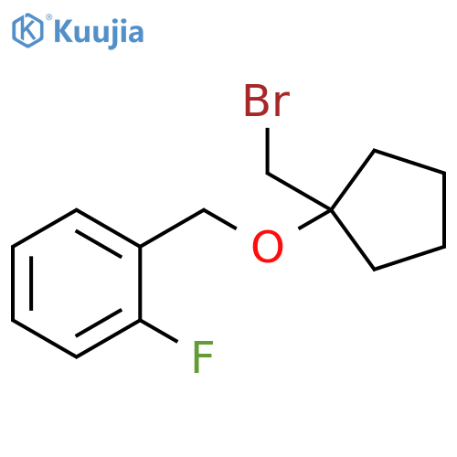 1-({1-(bromomethyl)cyclopentyloxy}methyl)-2-fluorobenzene structure