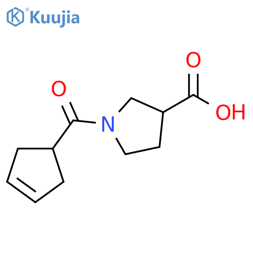 1-(Cyclopent-3-ene-1-carbonyl)pyrrolidine-3-carboxylic acid structure