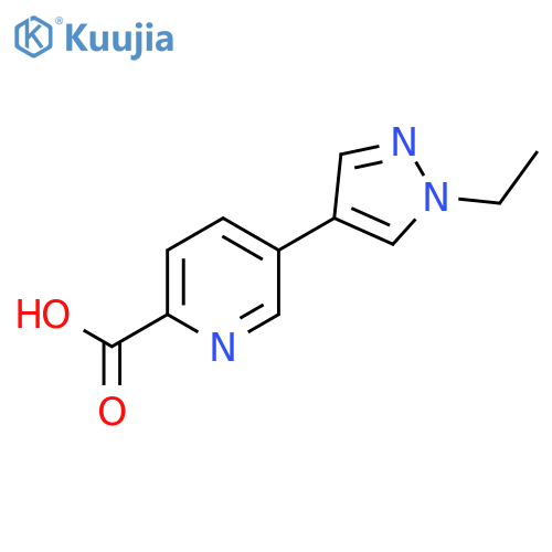 5-(1-ethyl-1H-pyrazol-4-yl)pyridine-2-carboxylic acid structure