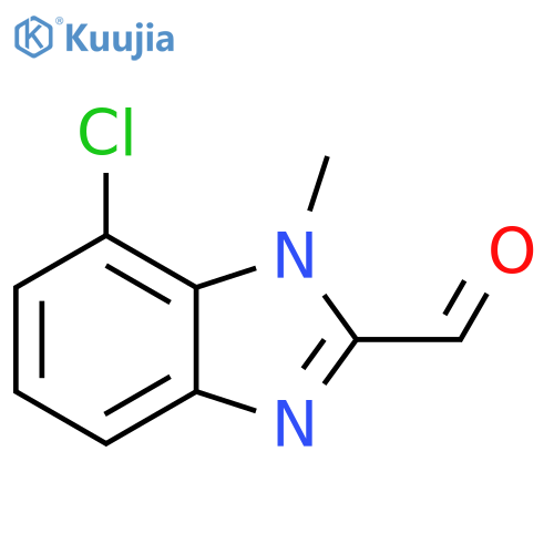 7-chloro-1-methyl-1H-1,3-benzodiazole-2-carbaldehyde structure