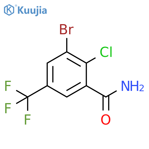 3-Bromo-2-chloro-5-
(trifluoromethyl)benzamide structure