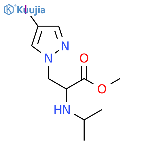 methyl 3-(4-iodo-1H-pyrazol-1-yl)-2-(propan-2-yl)aminopropanoate structure