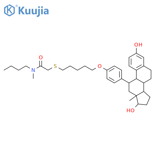 Acetamide,N-butyl-2-[[5-[4-[(11b,17b)-3,17-dihydroxyestra-1,3,5(10)-trien-11-yl]phenoxy]pentyl]thio]-N-methyl-(9CI) structure