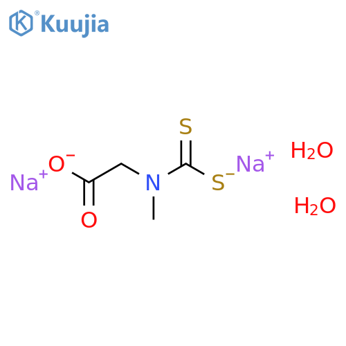 Glycine,N-(dithiocarboxy)-N-methyl-, sodium salt (1:2) structure