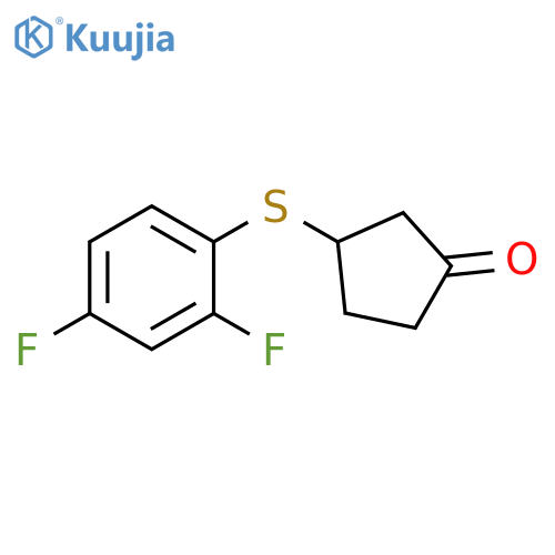 Cyclopentanone, 3-[(2,4-difluorophenyl)thio]- structure