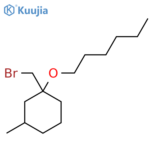 1-(bromomethyl)-1-(hexyloxy)-3-methylcyclohexane structure