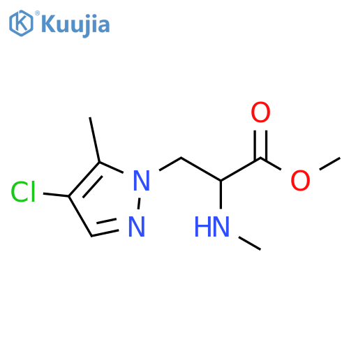 methyl 3-(4-chloro-5-methyl-1H-pyrazol-1-yl)-2-(methylamino)propanoate structure