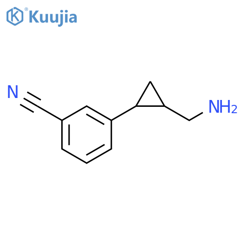 3-2-(aminomethyl)cyclopropylbenzonitrile structure