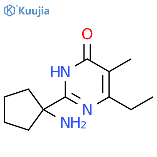 2-(1-aminocyclopentyl)-6-ethyl-5-methyl-1,4-dihydropyrimidin-4-one structure