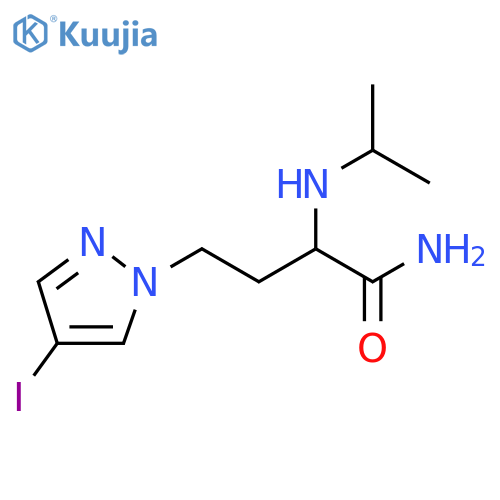 4-(4-iodo-1H-pyrazol-1-yl)-2-(propan-2-yl)aminobutanamide structure