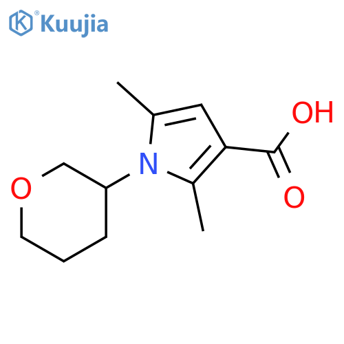 2,5-dimethyl-1-(oxan-3-yl)-1H-pyrrole-3-carboxylic acid structure