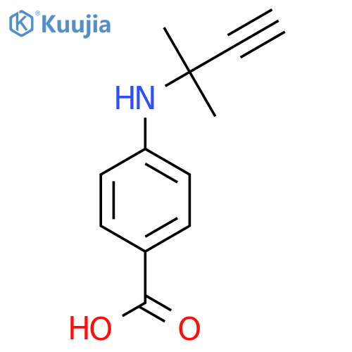 4-(2-methylbut-3-yn-2-yl)aminobenzoic acid structure