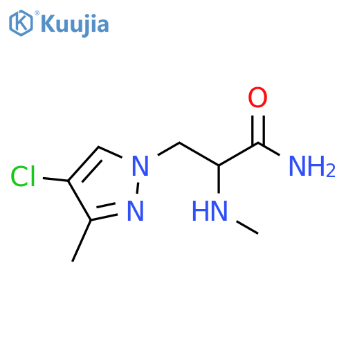 3-(4-chloro-3-methyl-1H-pyrazol-1-yl)-2-(methylamino)propanamide structure