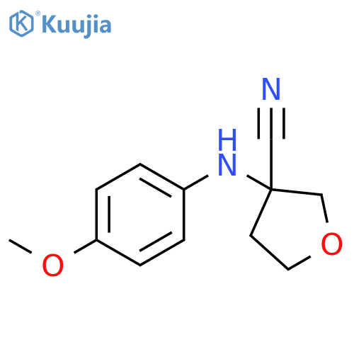 3-[(4-methoxyphenyl)amino]oxolane-3-carbonitrile structure