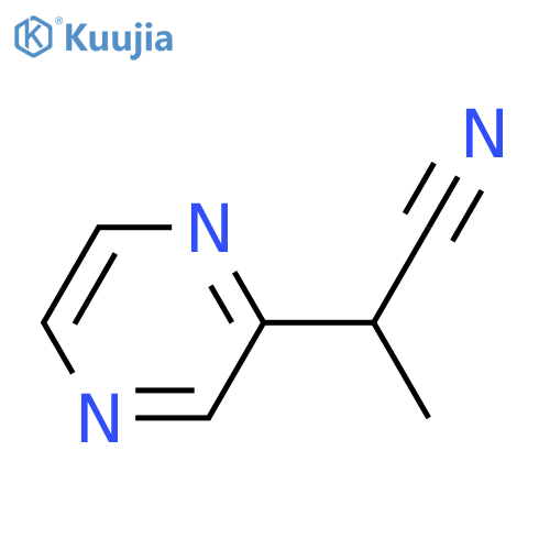 2-(pyrazin-2-yl)propanenitrile structure