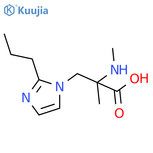 2-methyl-2-(methylamino)-3-(2-propyl-1H-imidazol-1-yl)propanoic acid structure