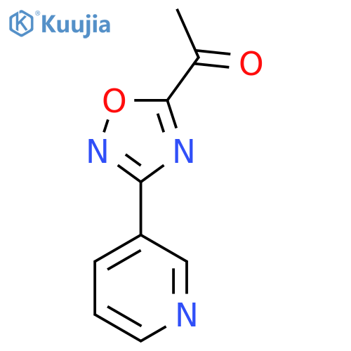 1-3-(pyridin-3-yl)-1,2,4-oxadiazol-5-ylethan-1-one structure