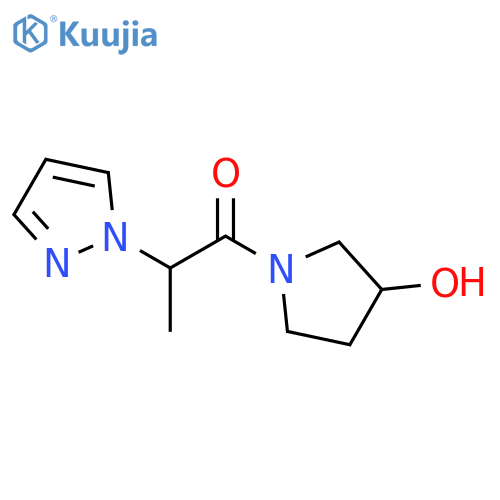 1-(3-hydroxypyrrolidin-1-yl)-2-(1H-pyrazol-1-yl)propan-1-one structure