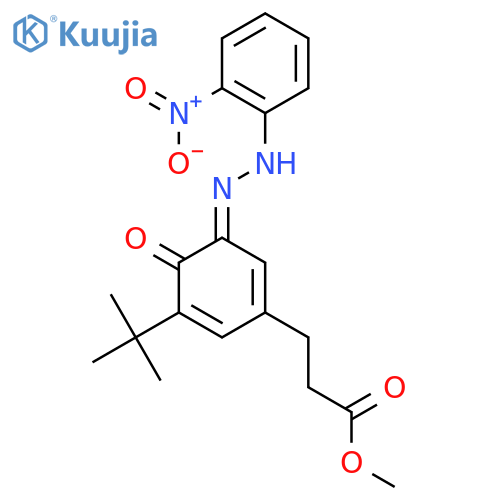 Methyl 3-[5-tert-butyl-3-[(2-nitrophenyl)hydrazinylidene]-4-oxocyclohexa-1,5-dien-1-yl]propanoate structure