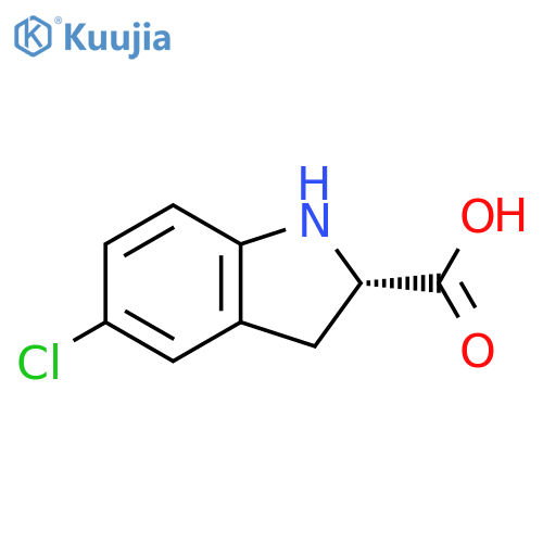 (2S)-5-chloro-2,3-dihydro-1H-indole-2-carboxylic acid structure