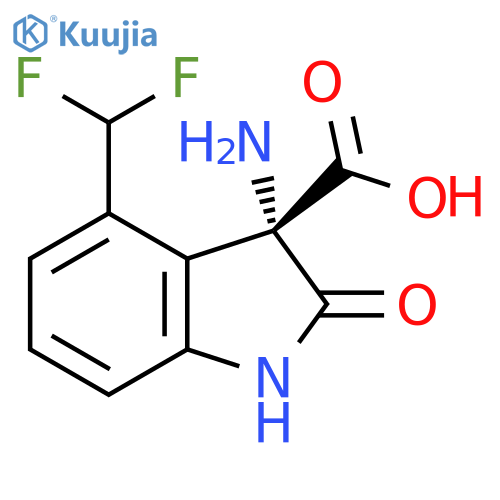 1H-Indole-3-carboxylic acid, 3-amino-4-(difluoromethyl)-2,3-dihydro-2-oxo-, (3S)- structure