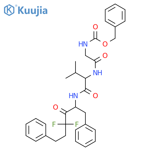 N-[(benzyloxy)carbonyl]glycyl-N-[(2S)-4,4-difluoro-3-oxo-1,6-diphenylhexan-2-yl]-L-valinamide structure