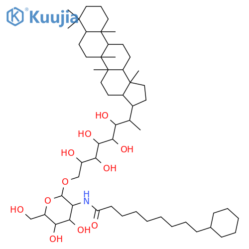 29-(1,2,3,4,5-Pentahydroxypentyl)-29-hopanol; (22S,29R,31R,32R,33S,34S)-form, 35-O-[2-Deoxy-2-[(9-cyclohexylnonanoyl)amino]-β-D-mannopyranoside] structure